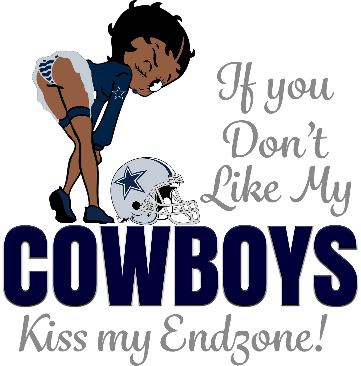 Kiss My Endzone Full-Color Sublimation Transfer DTF Print