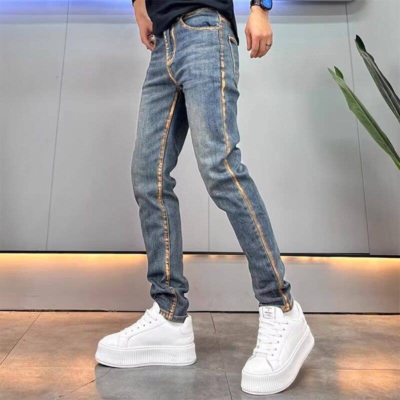 Men Fashion Casual Vintage Plus Size Straight Jeans