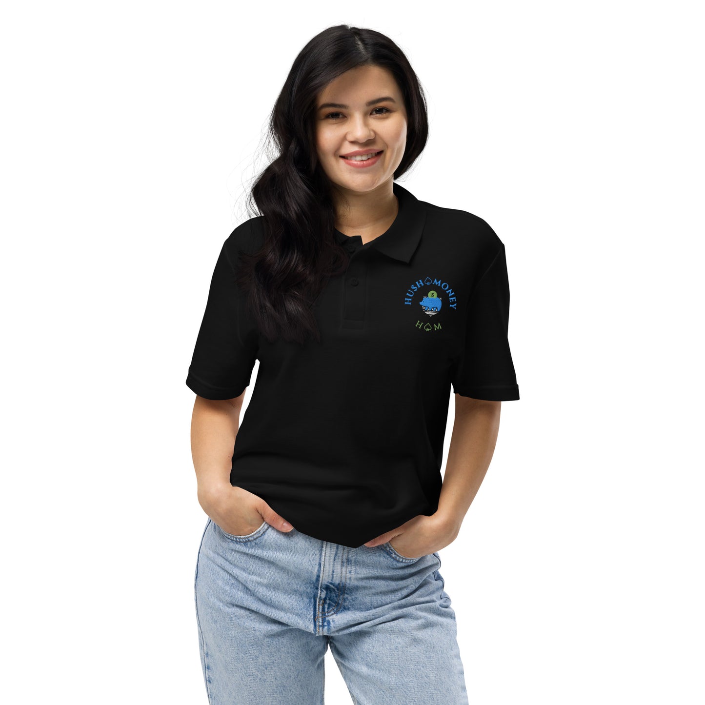HU$H MONEY Unisex pique polo shirt