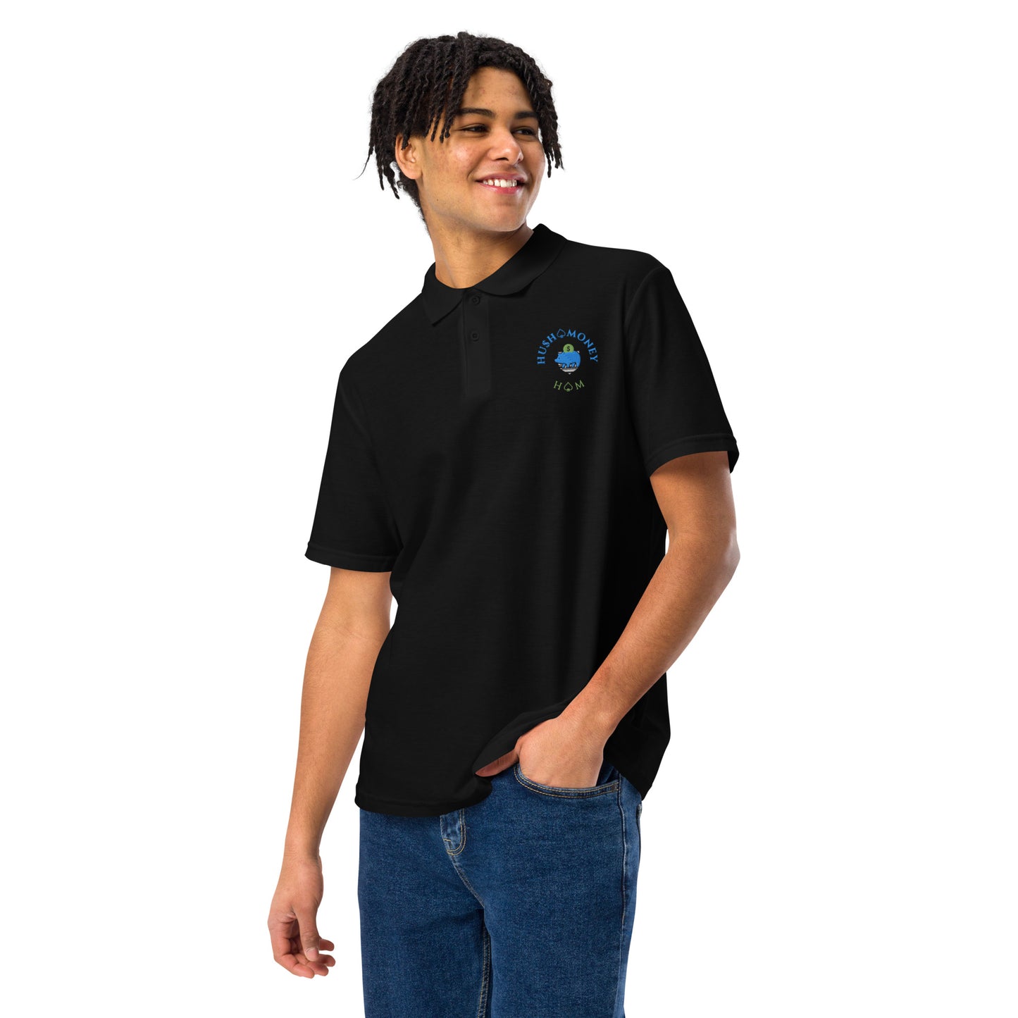 HU$H MONEY Unisex pique polo shirt
