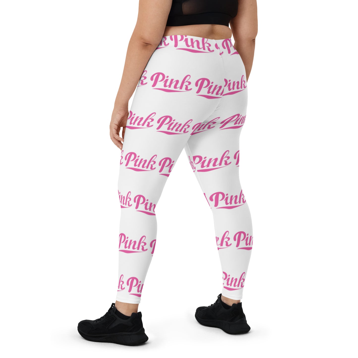 Pink Logo All-Over Print Leggings