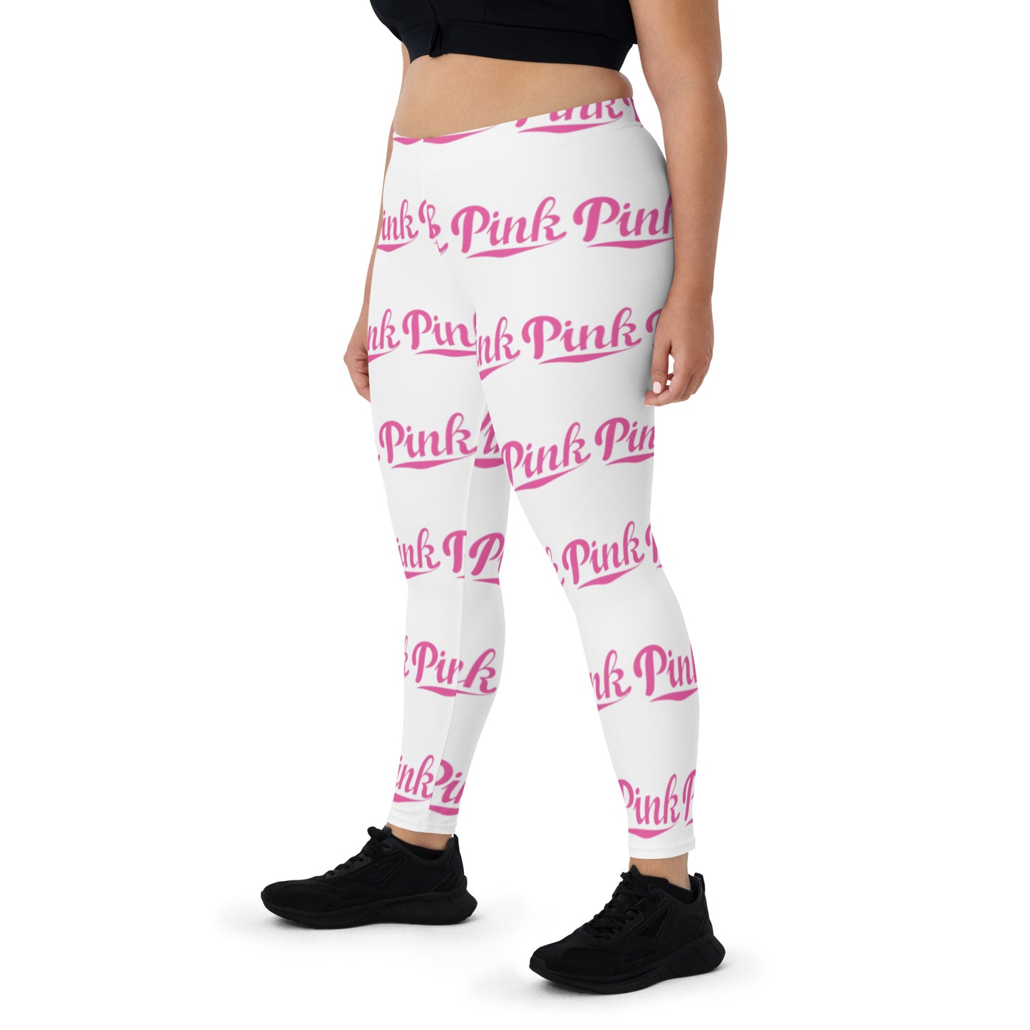 Pink Logo All-Over Print Leggings