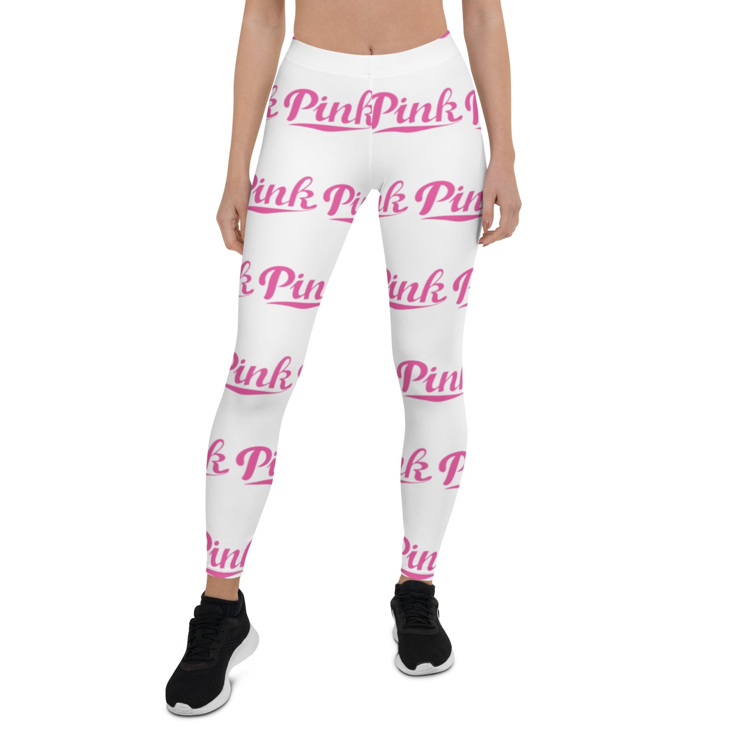 Pink Logo All-Over Print Leggings