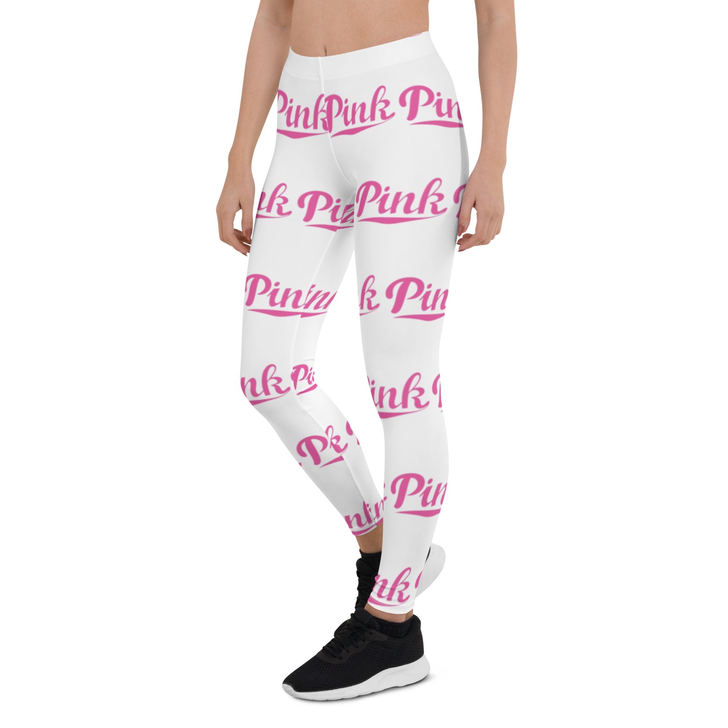 Pink Logo All-Over Print Leggings