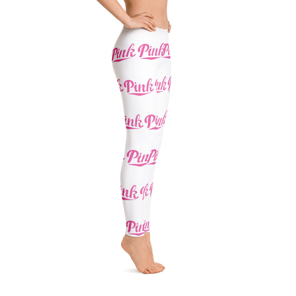 Pink Logo All-Over Print Leggings