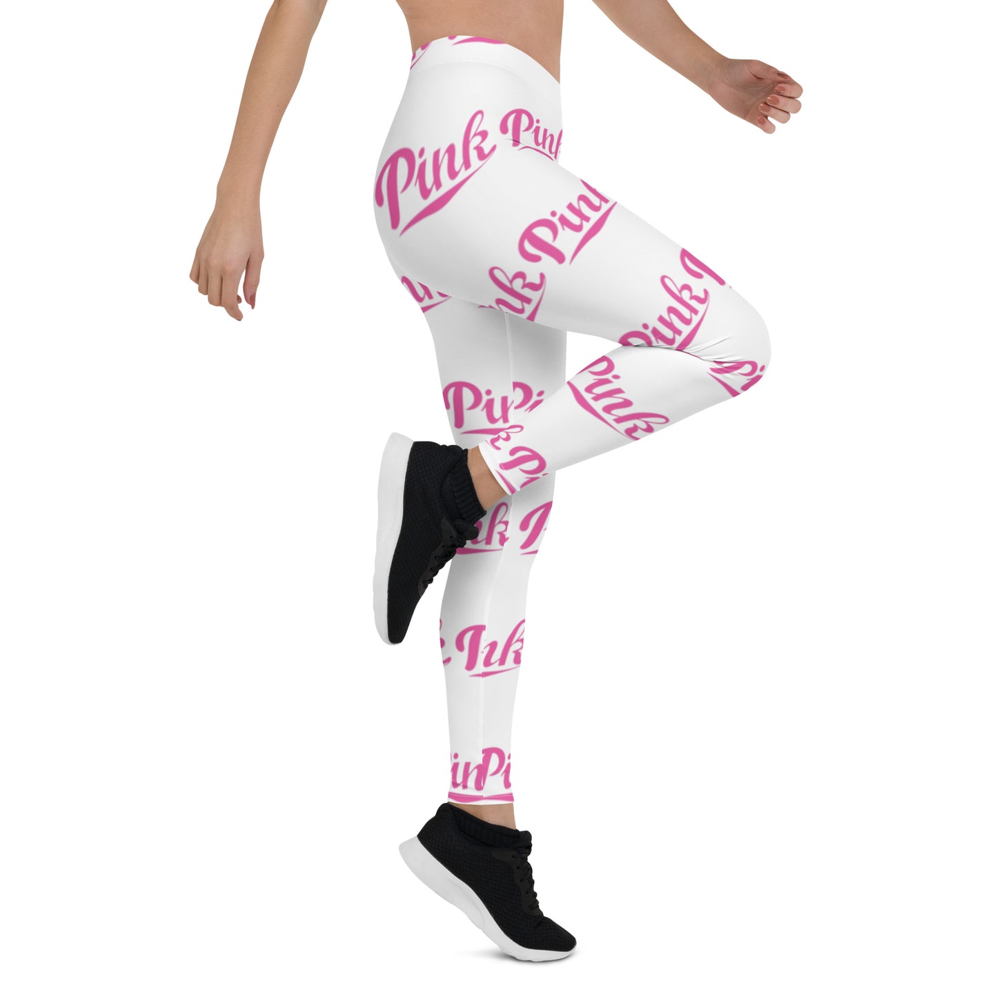 Pink Logo All-Over Print Leggings