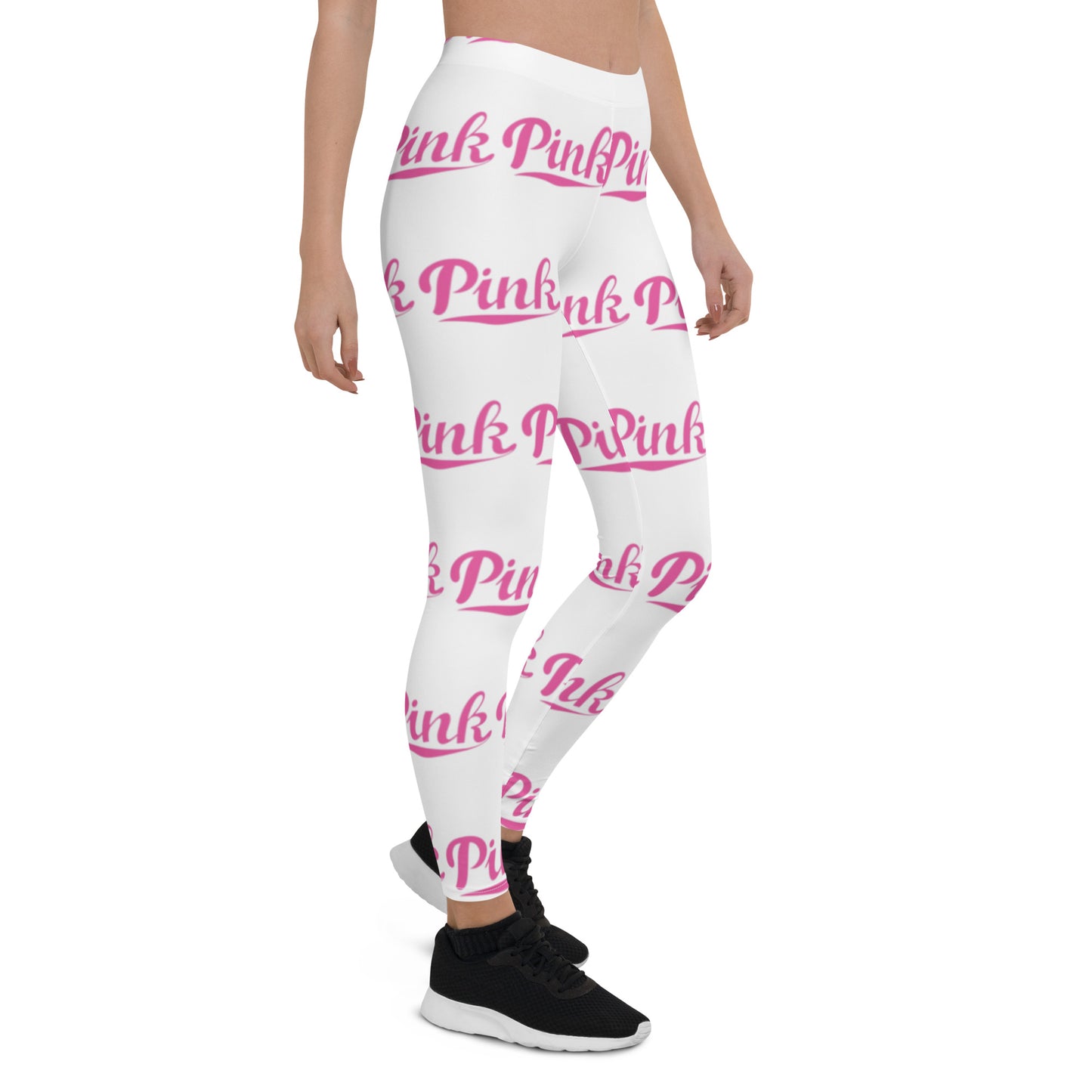 Pink Logo All-Over Print Leggings