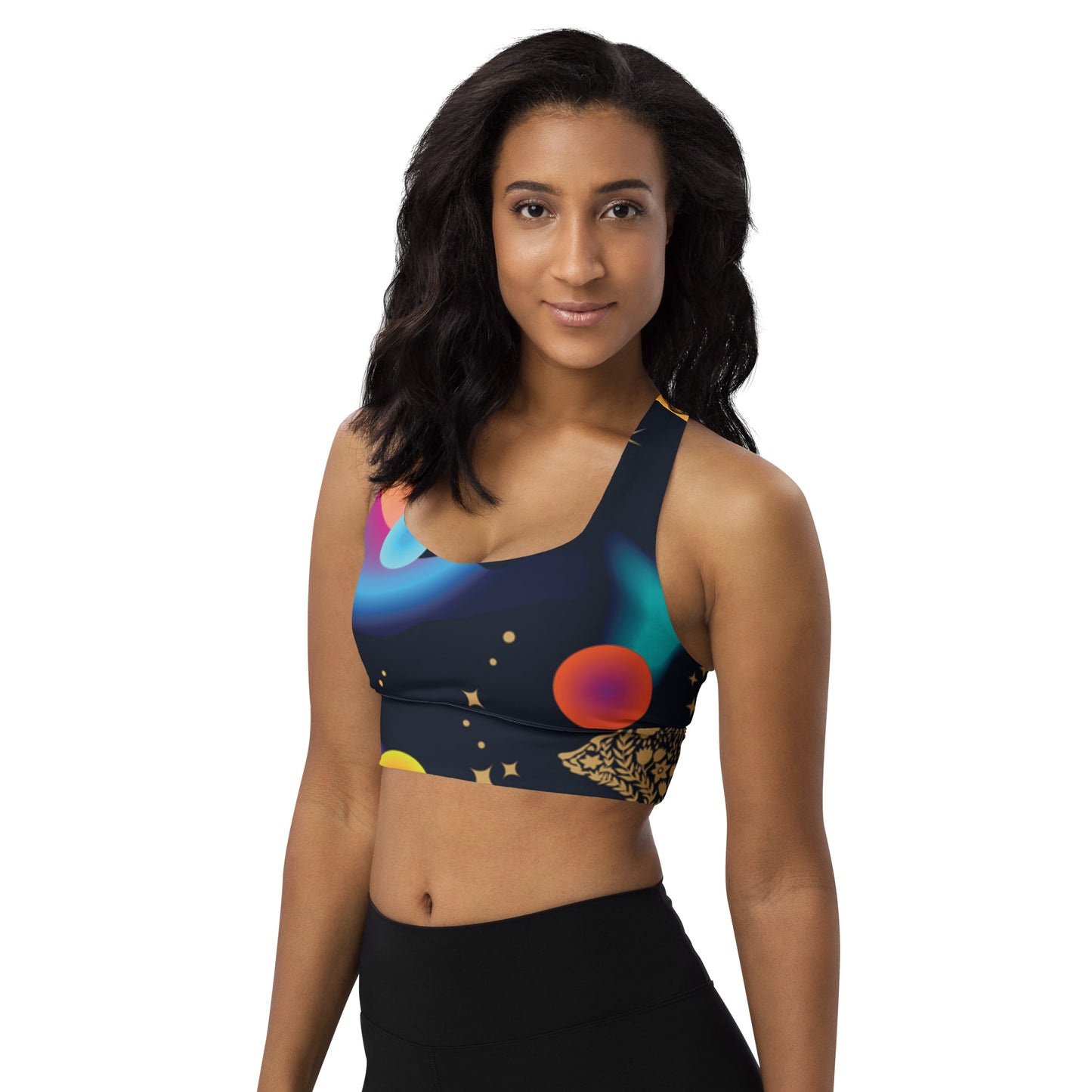 Black Billionaire women Longline sports bra