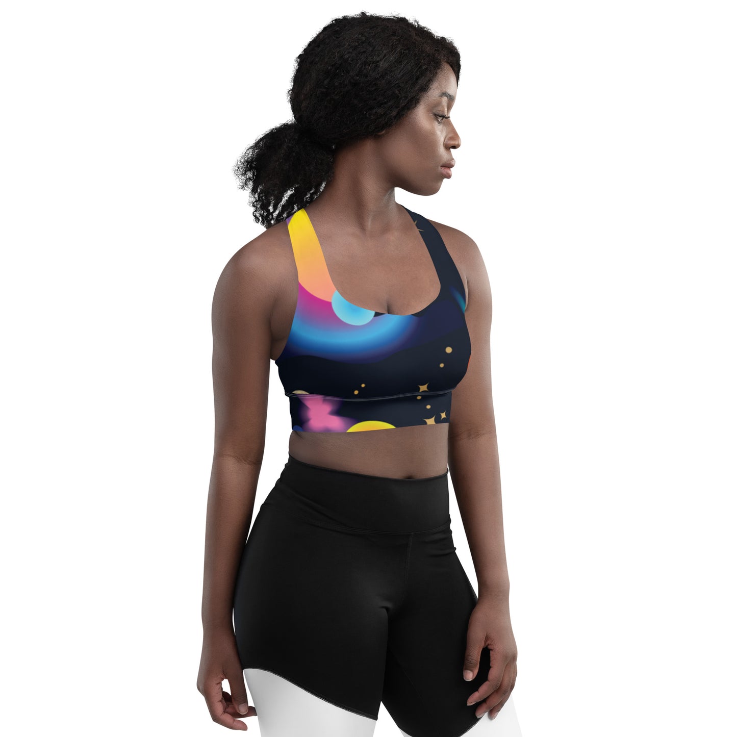 Black Billionaire women Longline sports bra