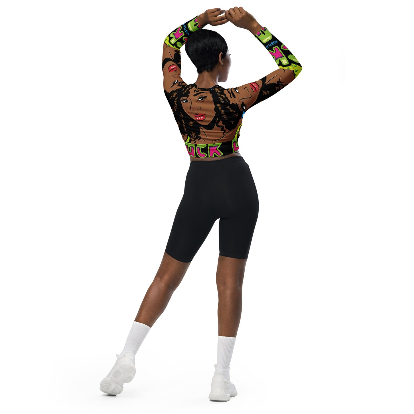 Black Billionaire Designer Recycled long-sleeve crop top