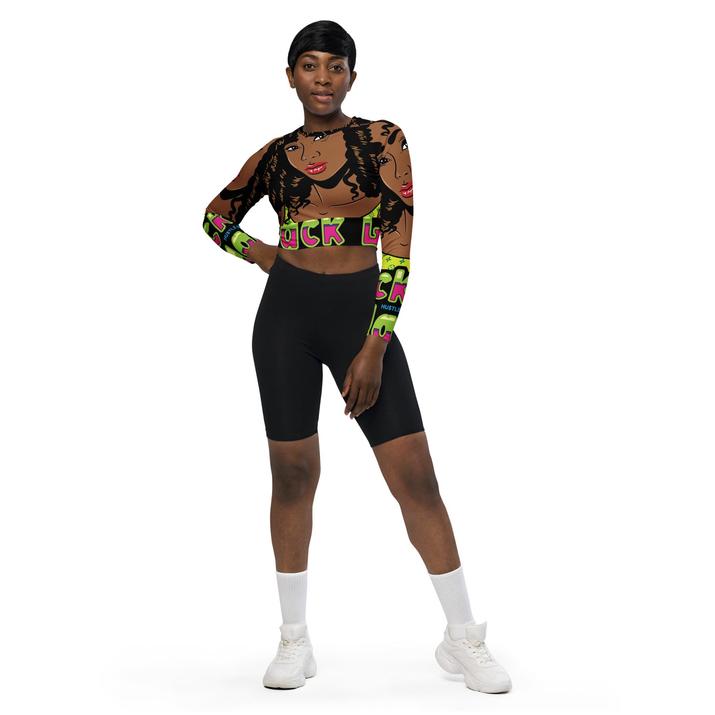 Black Billionaire Designer Recycled long-sleeve crop top