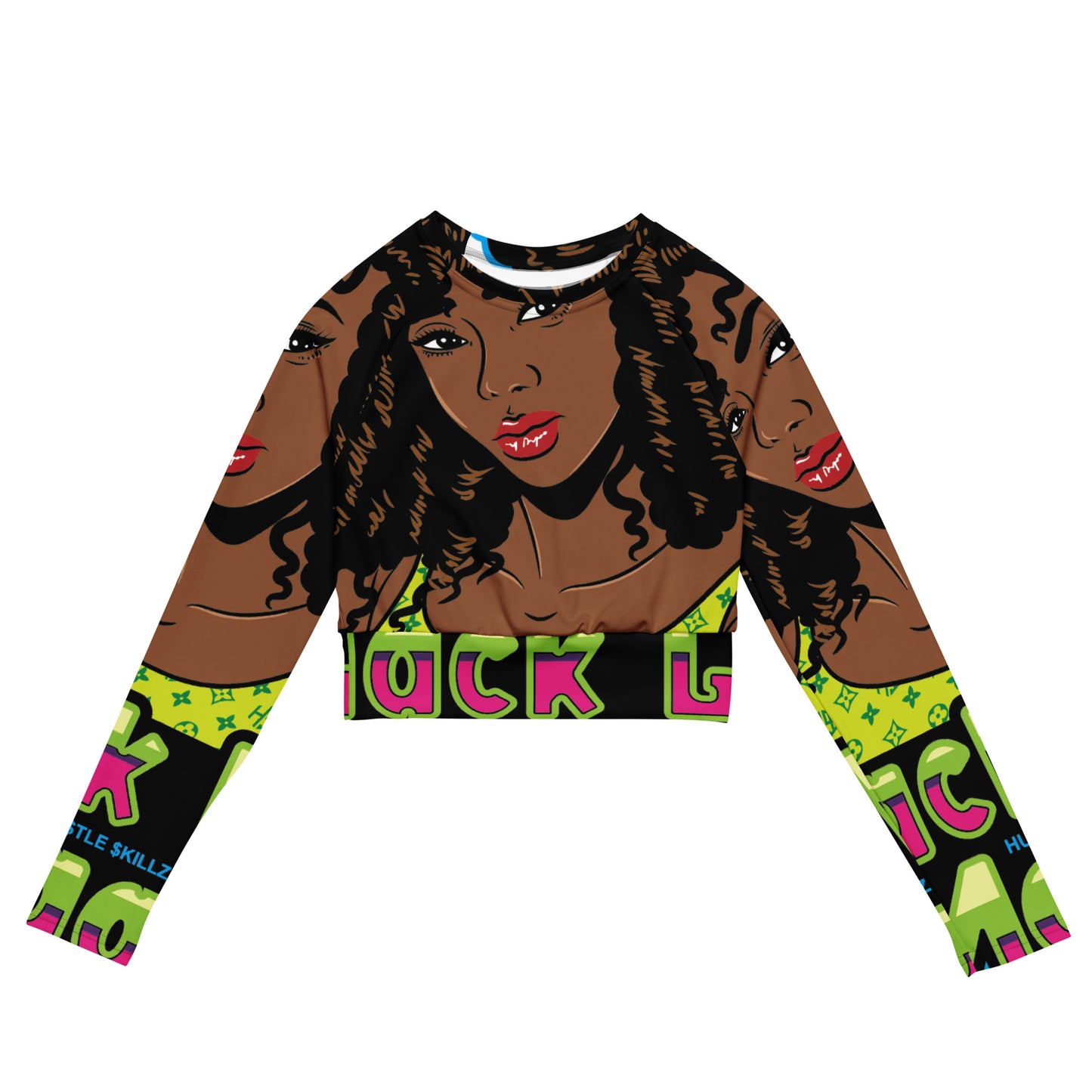 Black Billionaire Designer Recycled long-sleeve crop top