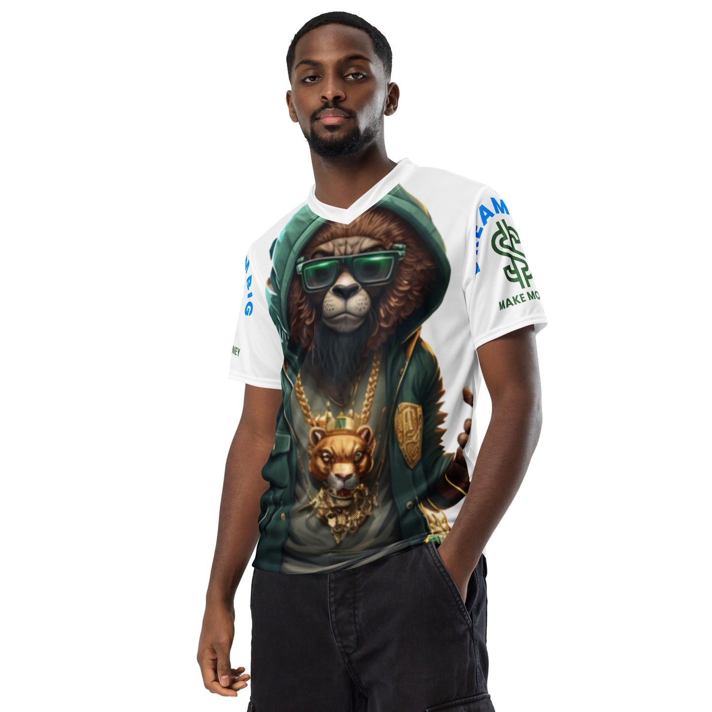 Dream Big Make Money (Recycled unisex sports jersey)
