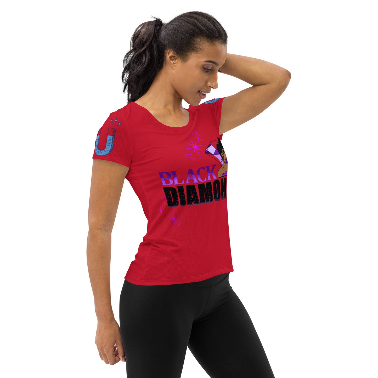 Black Diamond ( All-Over Print Women's Athletic T-shirt)