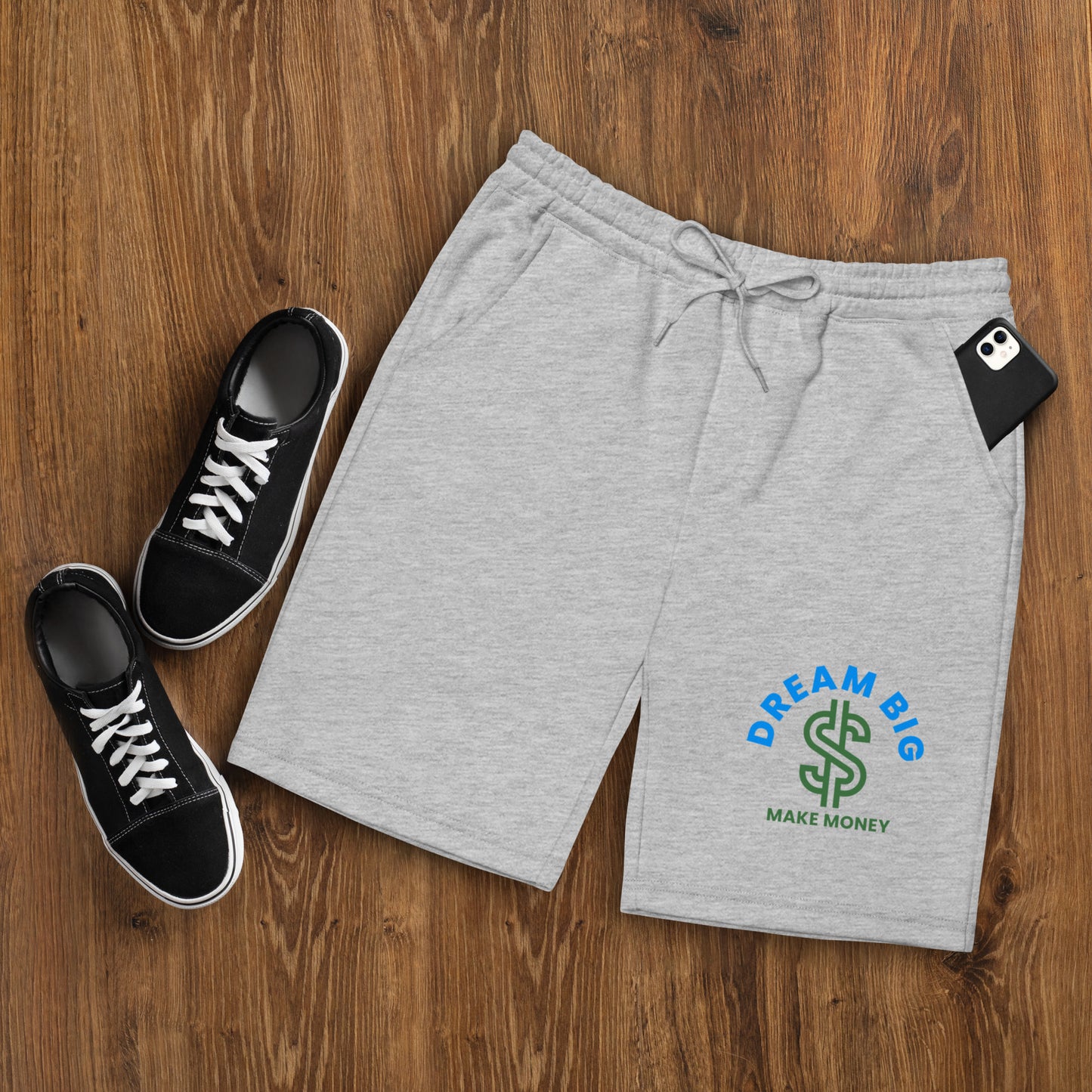 Dream Big Make Money (Men's fleece shorts)