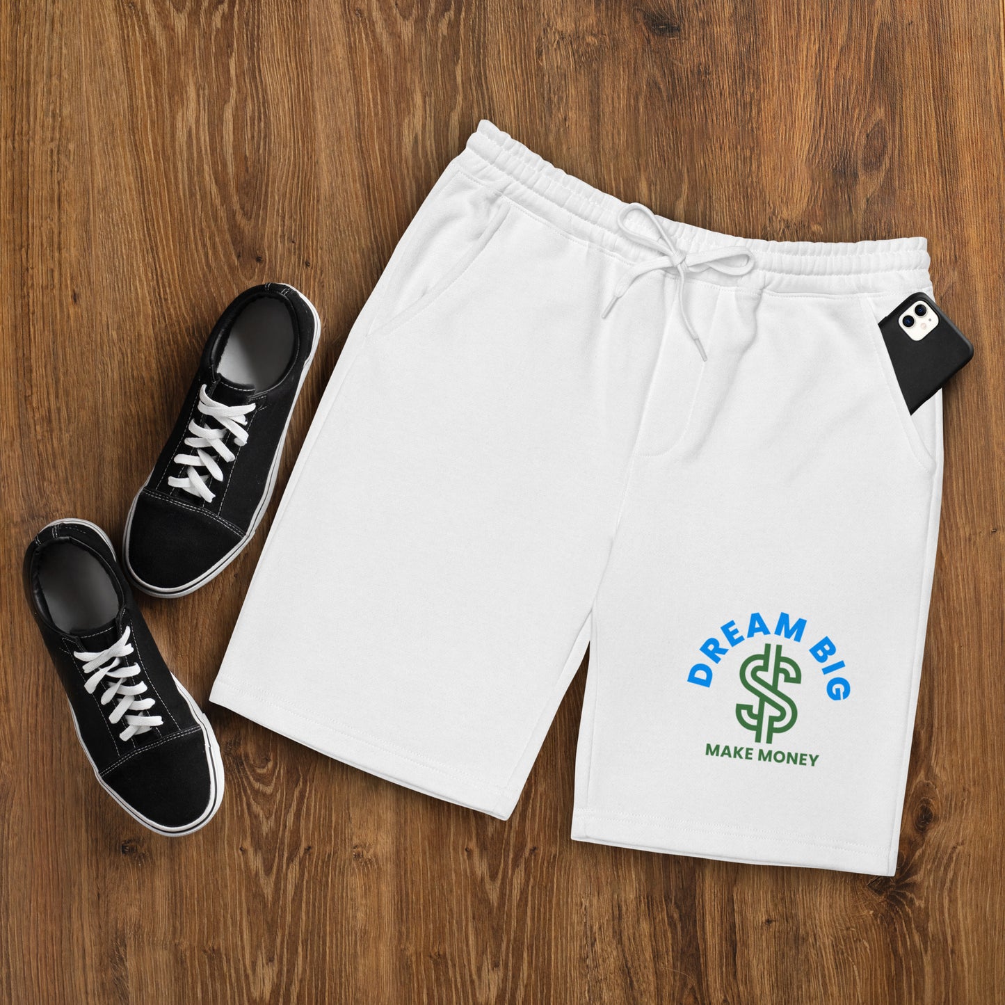 Dream Big Make Money (Men's fleece shorts)