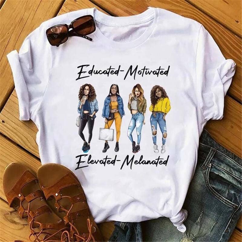 Women Fashion Casual Printed Round Neck T-Shirt