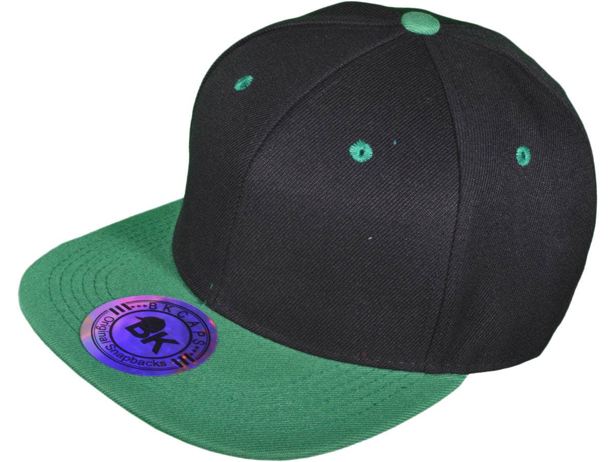 Blank Snapback Hats - BK Caps Flat Bill Plain Vintage