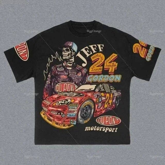 Vintage Y2K Graphic Cotton T-Shirt for Men