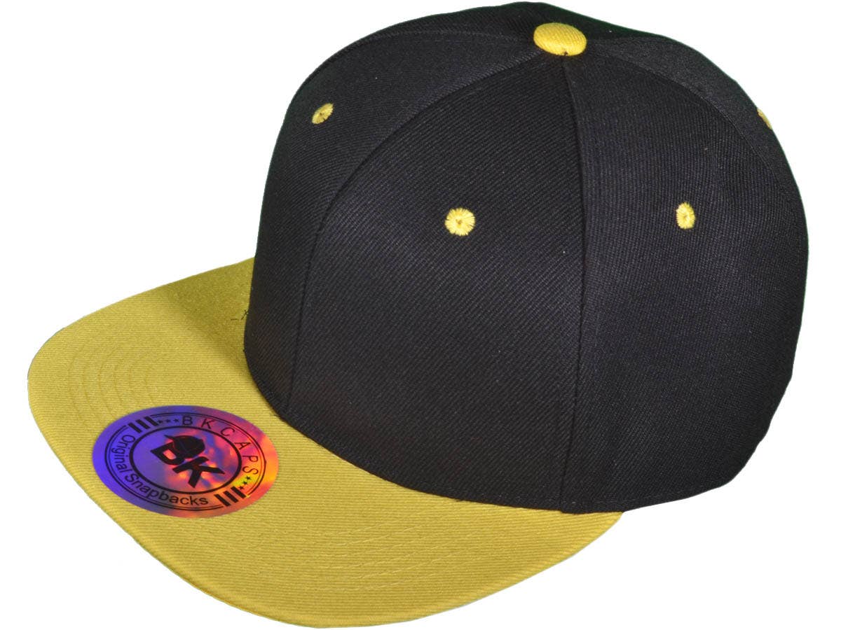 Blank Snapback Hats - BK Caps Flat Bill Plain Vintage