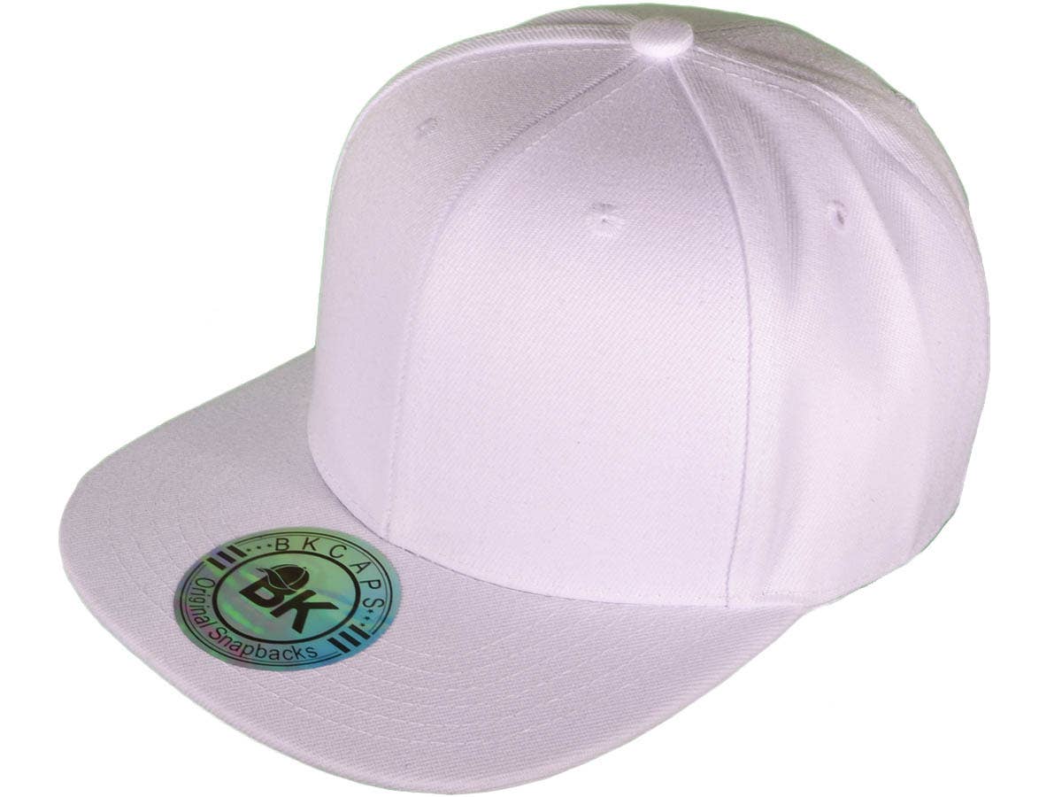 Blank Snapback Hats - BK Caps Flat Bill Plain Vintage
