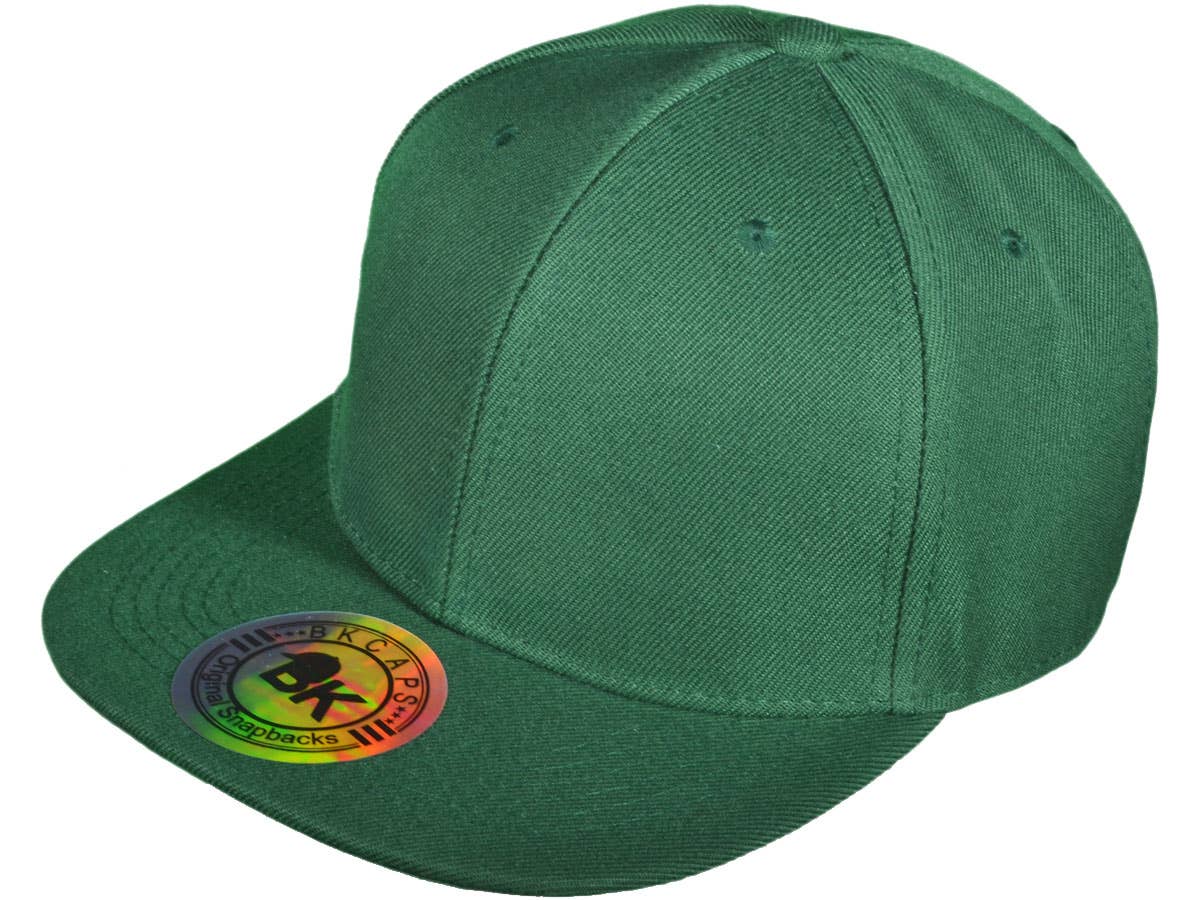 Blank Snapback Hats - BK Caps Flat Bill Plain Vintage