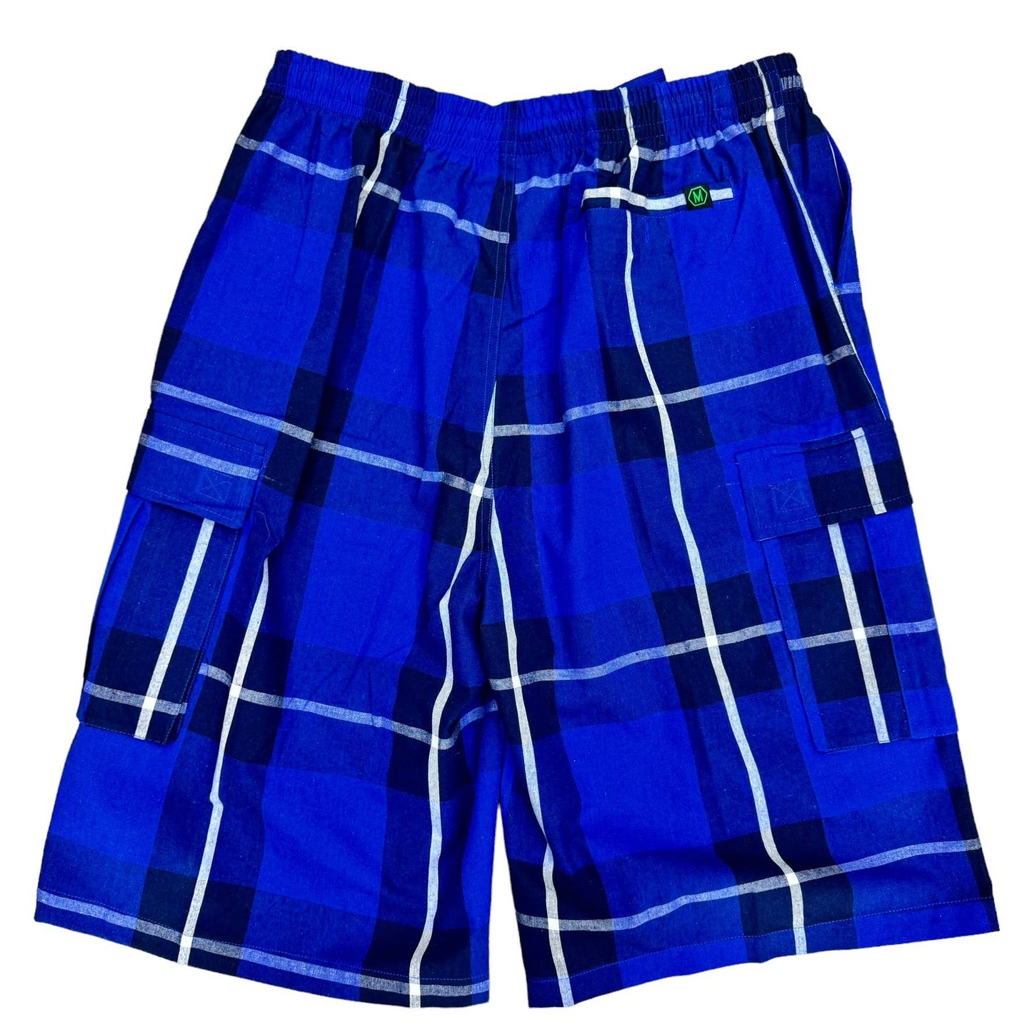 Men’s Plaid Checker Cargo Shorts – Below Knee Length