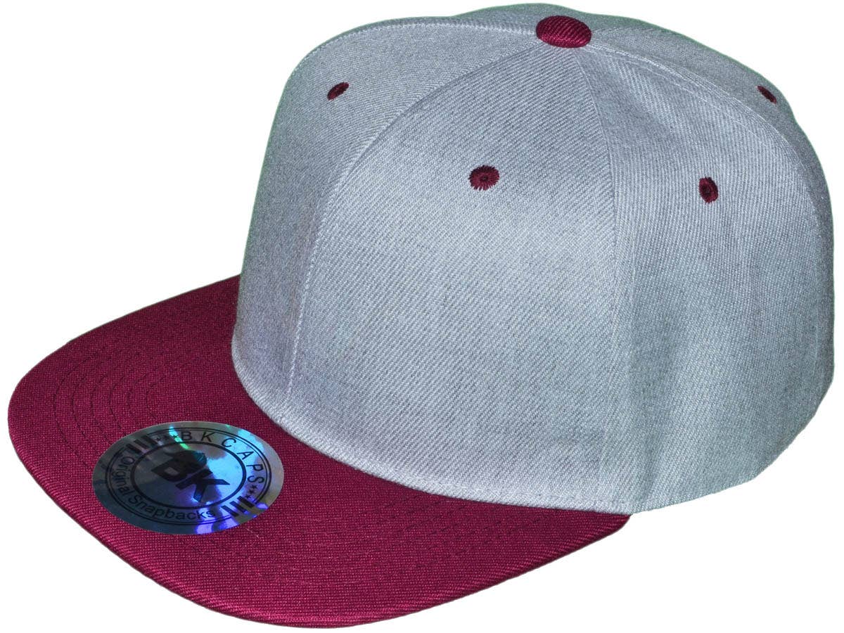 Blank Snapback Hats - BK Caps Flat Bill Plain Vintage