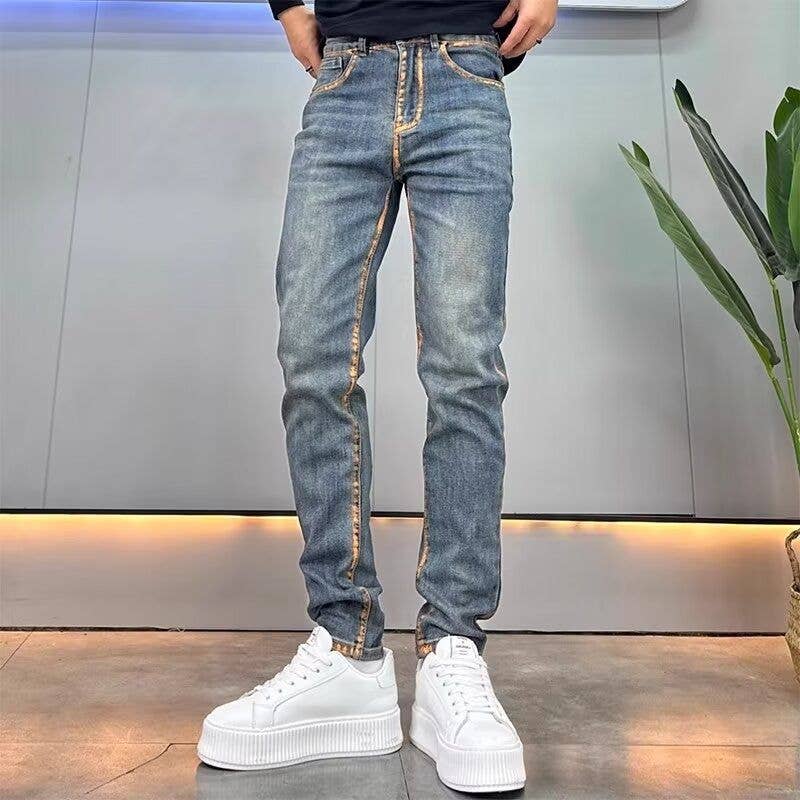 Men Fashion Casual Vintage Plus Size Straight Jeans