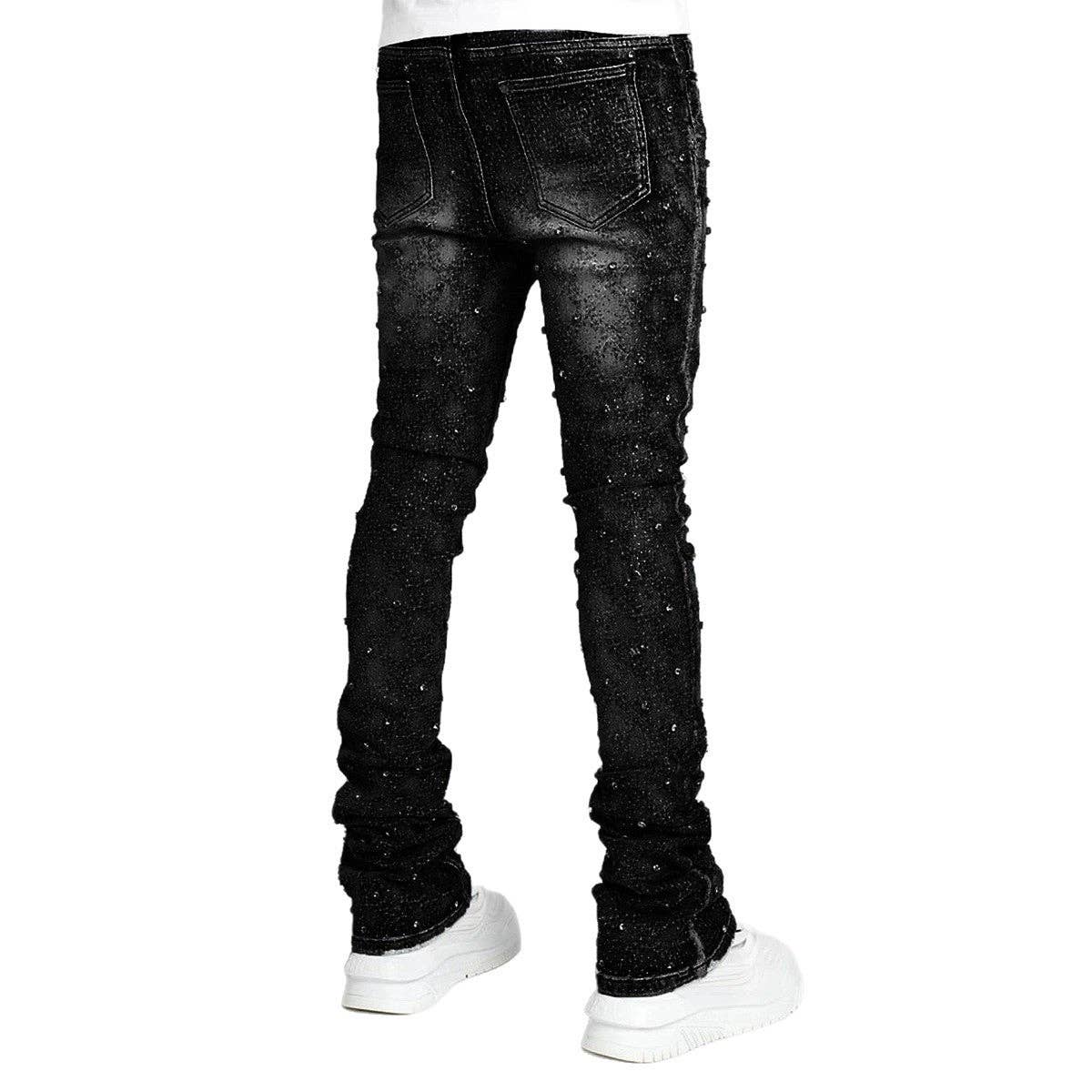 Men'S Fashion Casual Beads Decoration Stretch Jeans