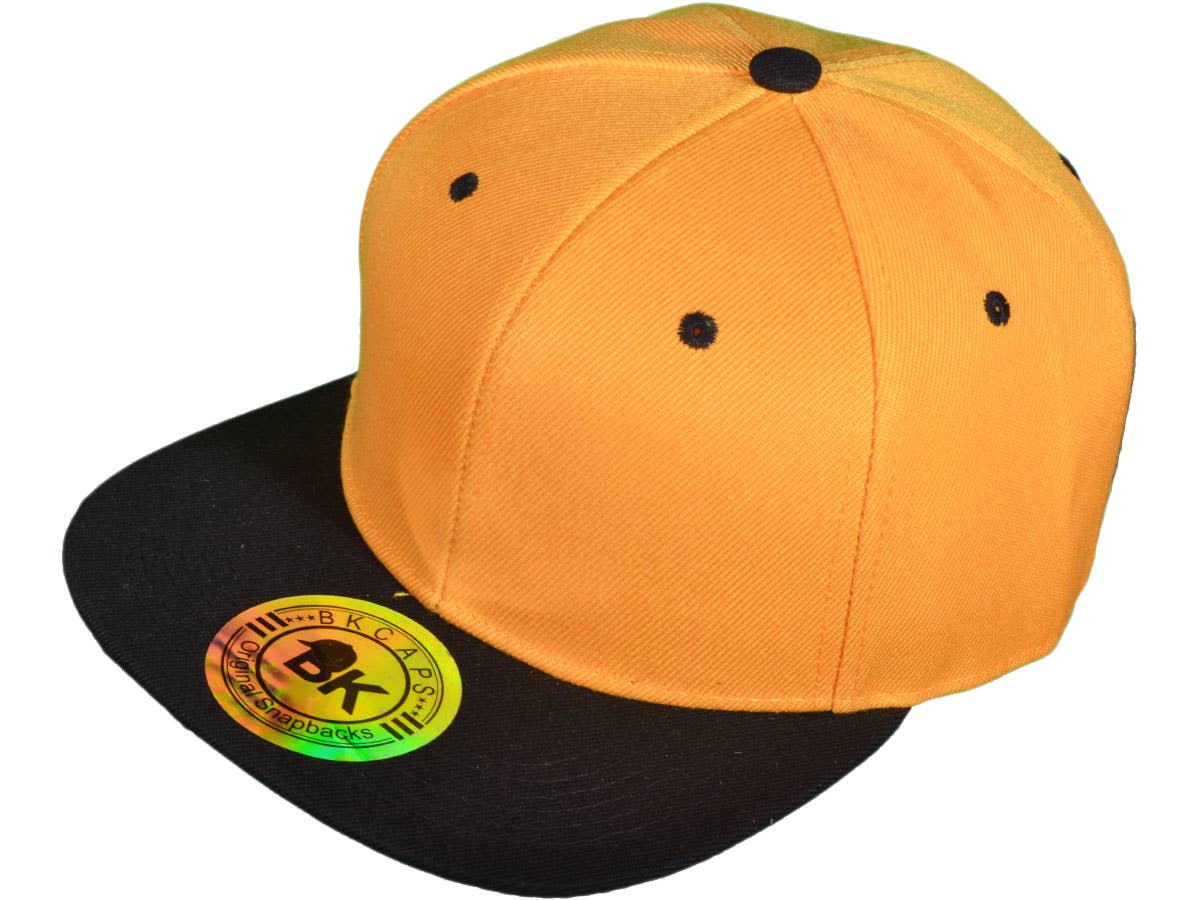 Blank Snapback Hats - BK Caps Flat Bill Plain Vintage