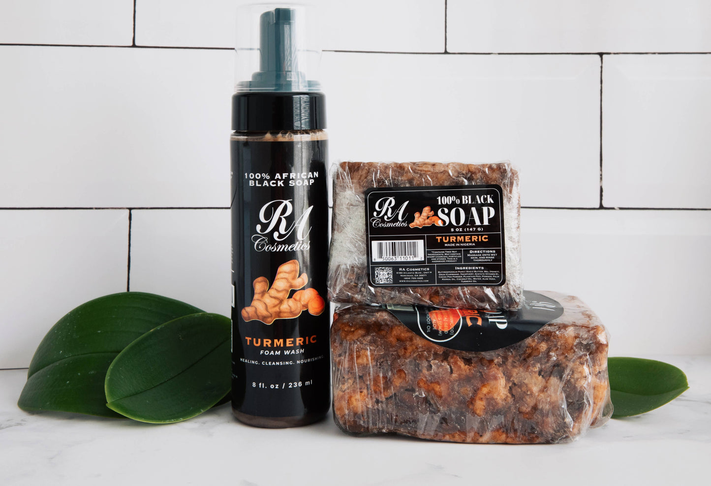African Black Soap Bar, Turmeric Oil - 5oz