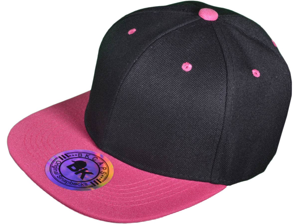 Blank Snapback Hats - BK Caps Flat Bill Plain Vintage