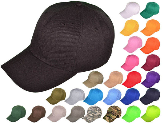 Blank Baseball Hats - BK Caps Structured 6 Panel Mid Profile