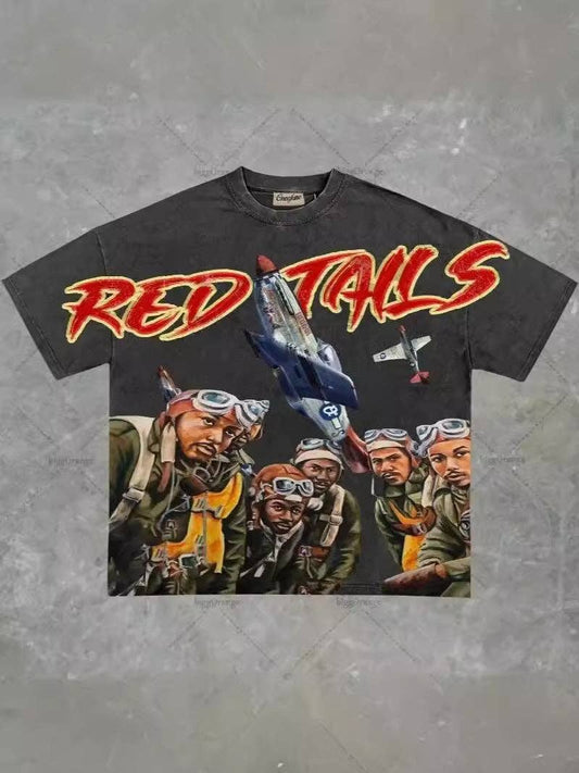 Vintage Cartoon Print Oversized T-Shirt for Men