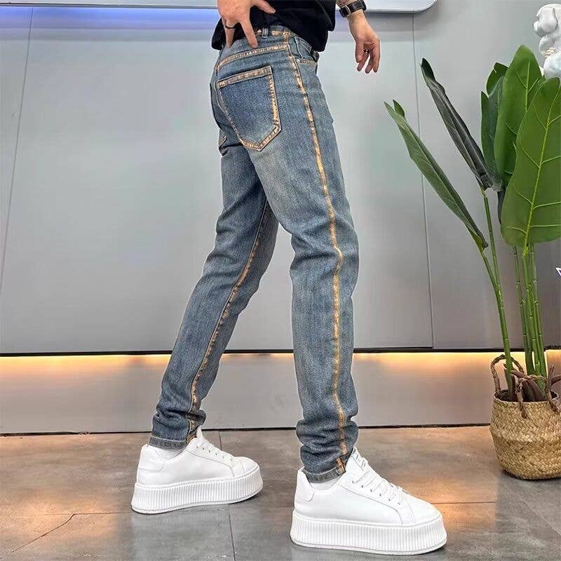 Men Fashion Casual Vintage Plus Size Straight Jeans