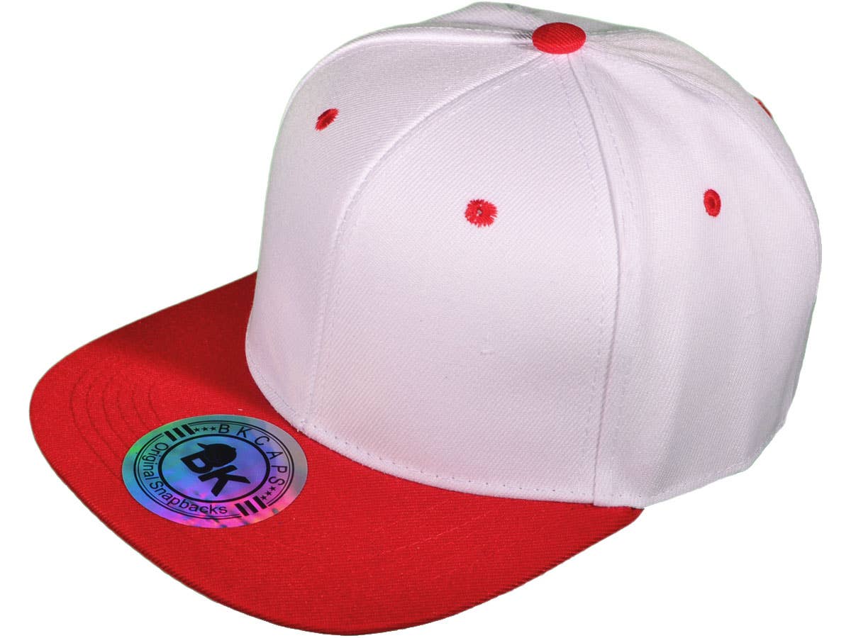 Blank Snapback Hats - BK Caps Flat Bill Plain Vintage