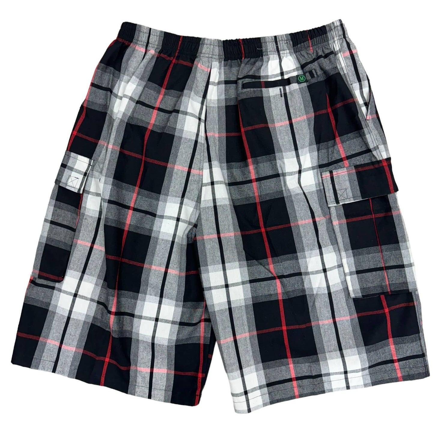 Men’s Plaid Checker Cargo Shorts – Below Knee Length