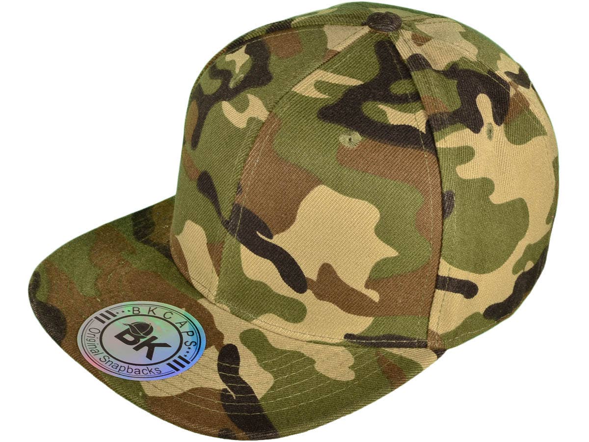 Blank Snapback Hats - BK Caps Flat Bill Plain Vintage
