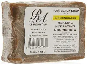 African Black Soap Bar, Lemongrass - 5oz
