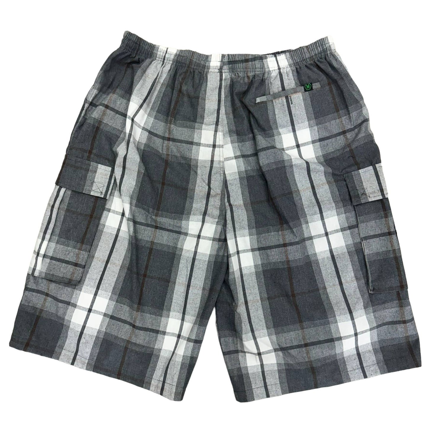 Men’s Plaid Checker Cargo Shorts – Below Knee Length