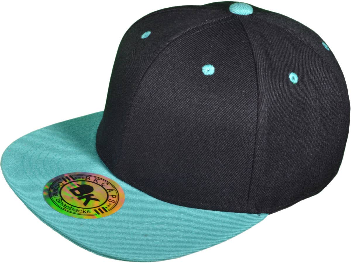 Blank Snapback Hats - BK Caps Flat Bill Plain Vintage