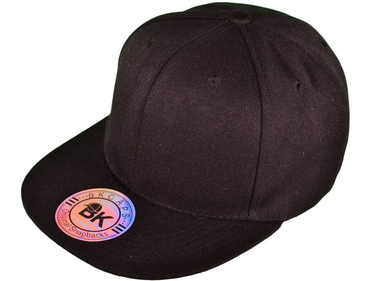 Blank Snapback Hats - BK Caps Flat Bill Plain Vintage