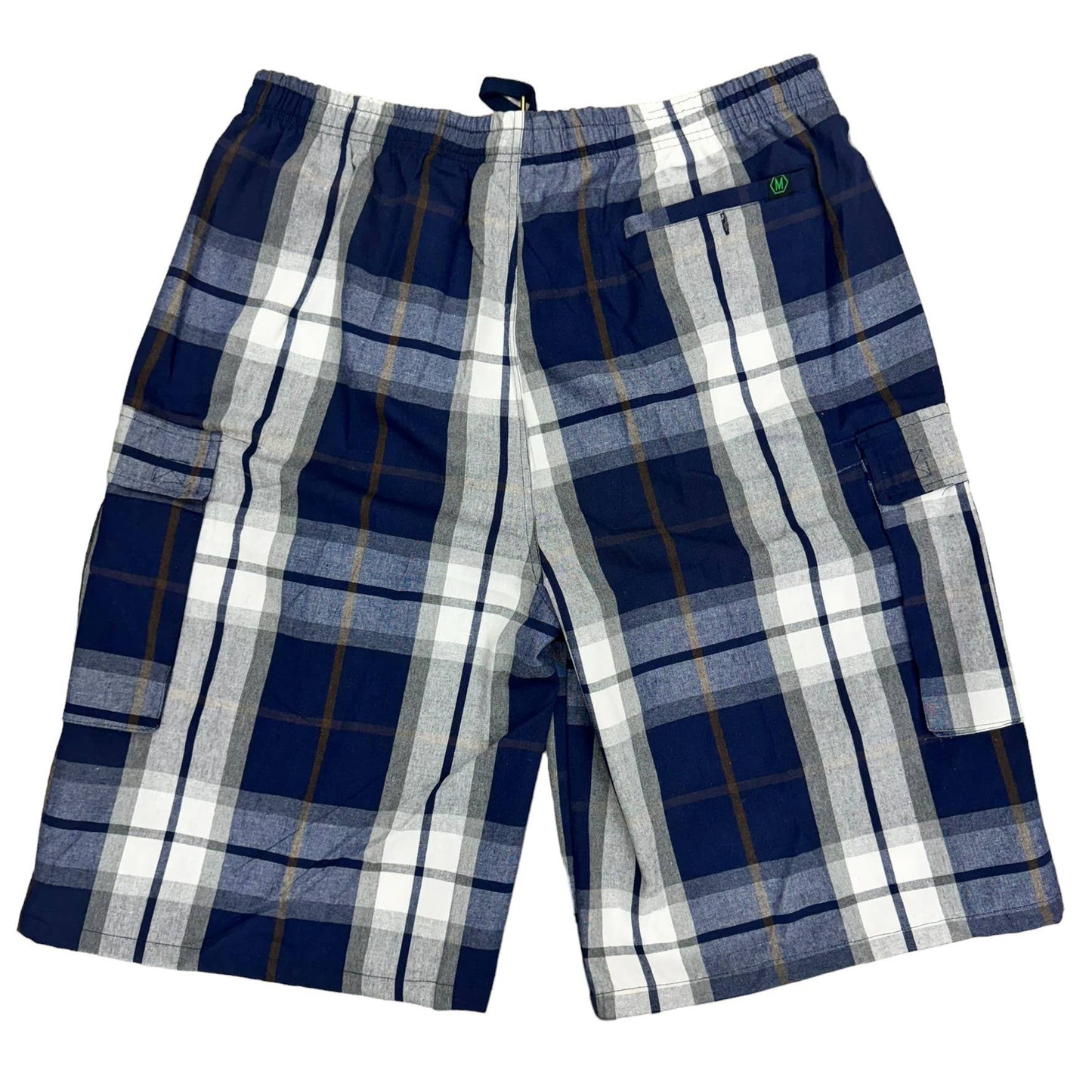Men’s Plaid Checker Cargo Shorts – Below Knee Length