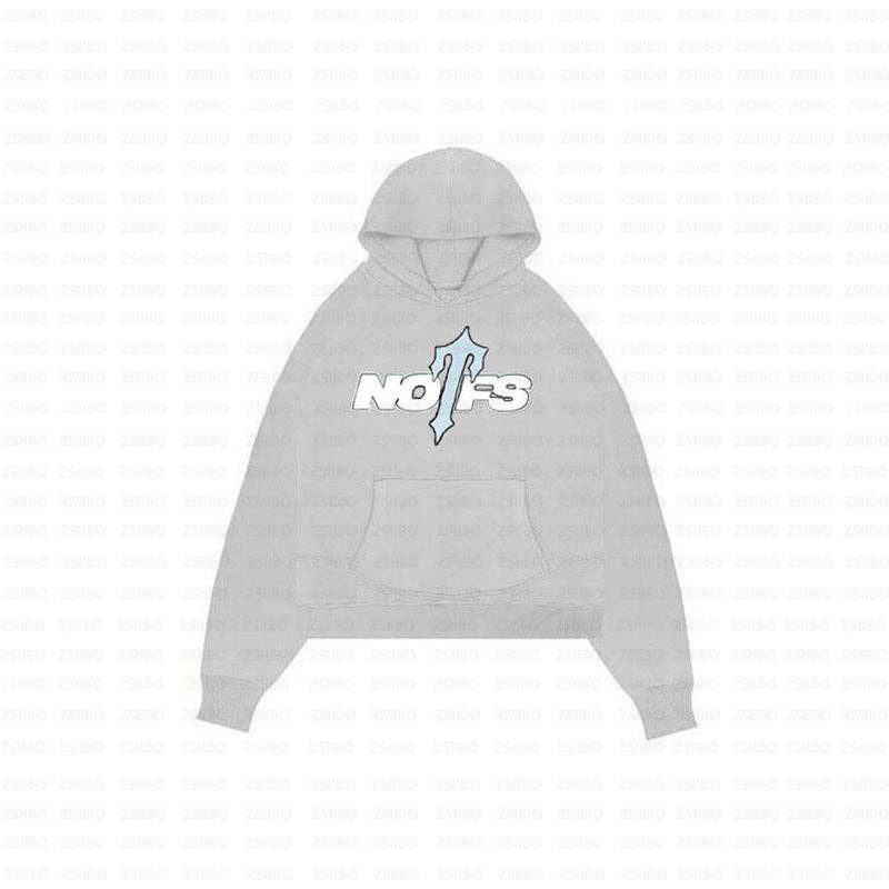 NOFS Printed Sports Set Retro Streetwear Hooded Sweatshirt and Loose Fit Pants