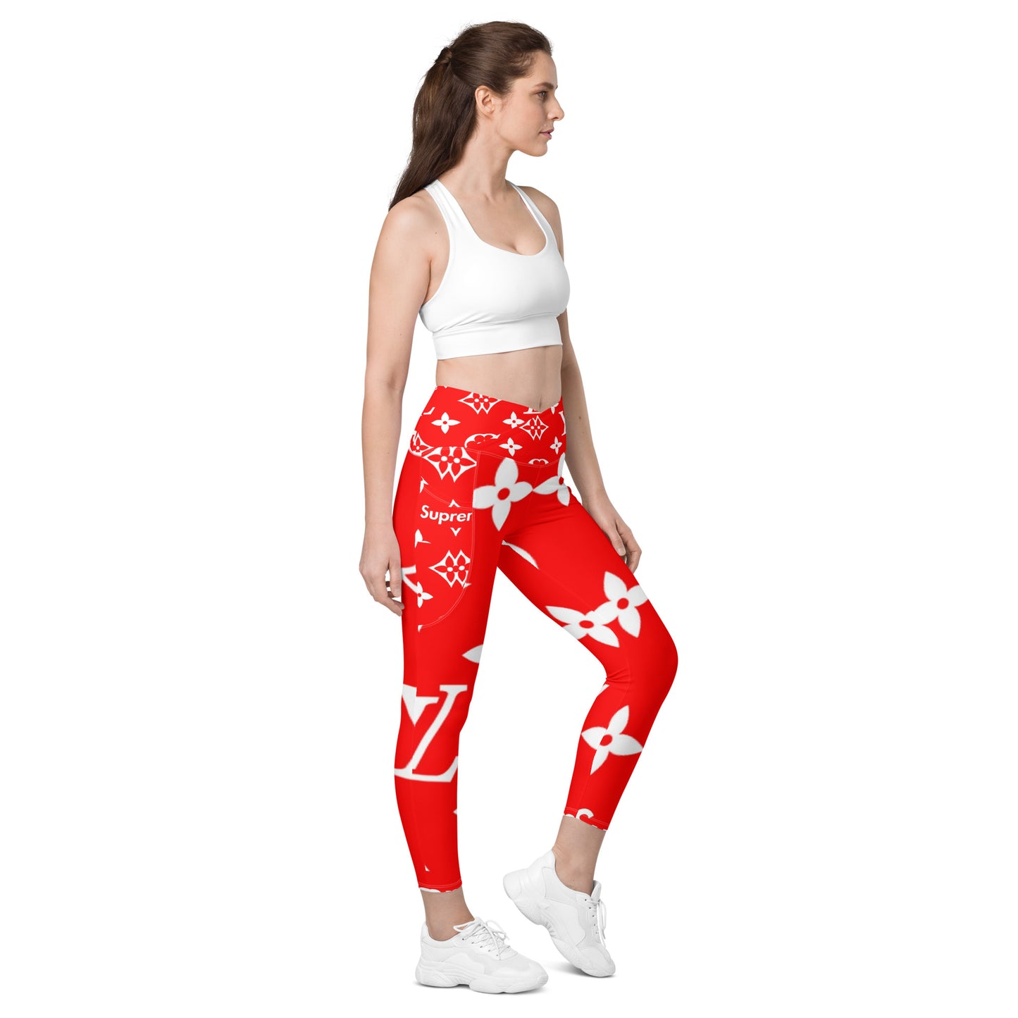 Designer Crossover leggings with pockets