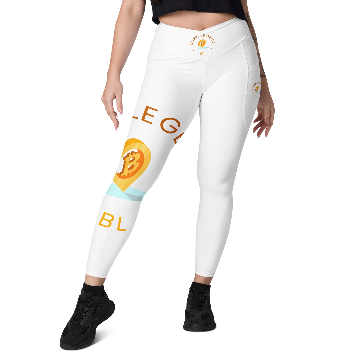 Born Legend Women Crossover leggings with pockets