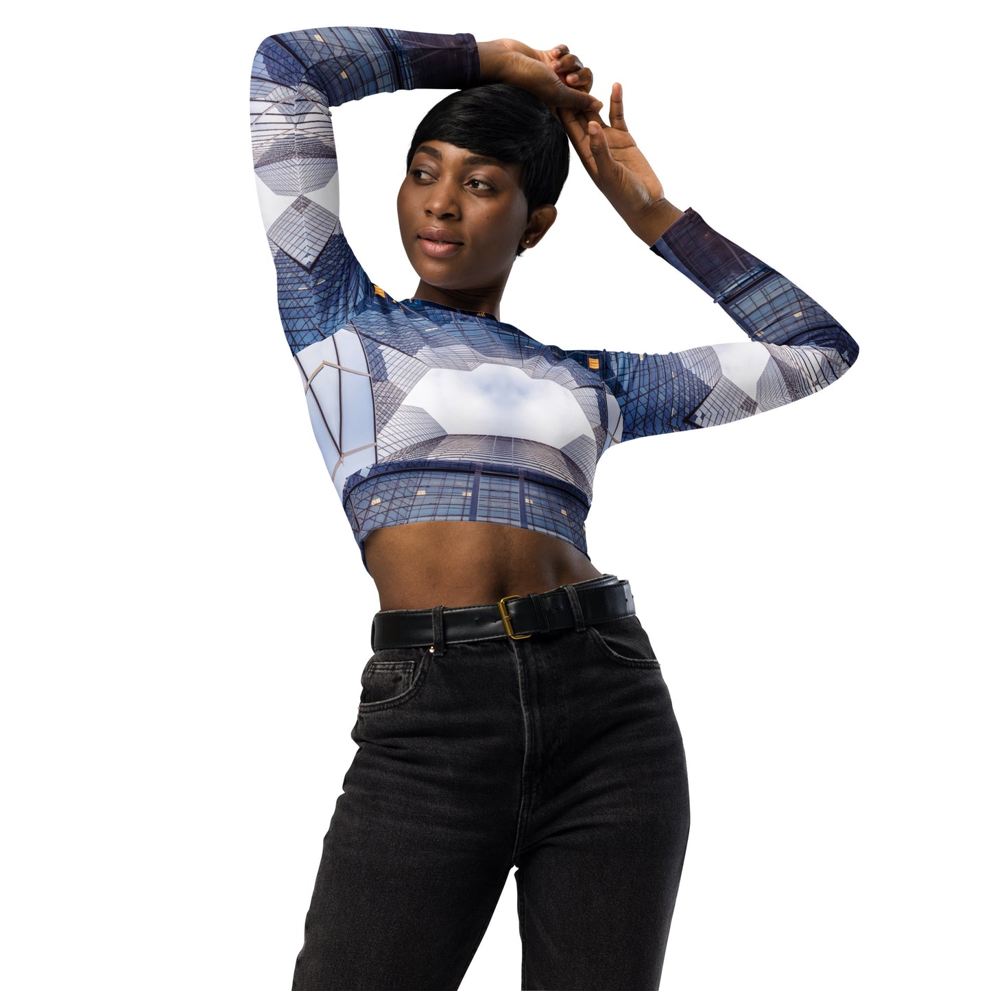 Women's long-sleeve crop top