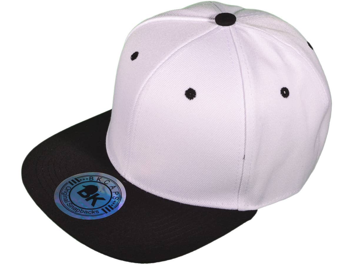 Blank Snapback Hats - BK Caps Flat Bill Plain Vintage