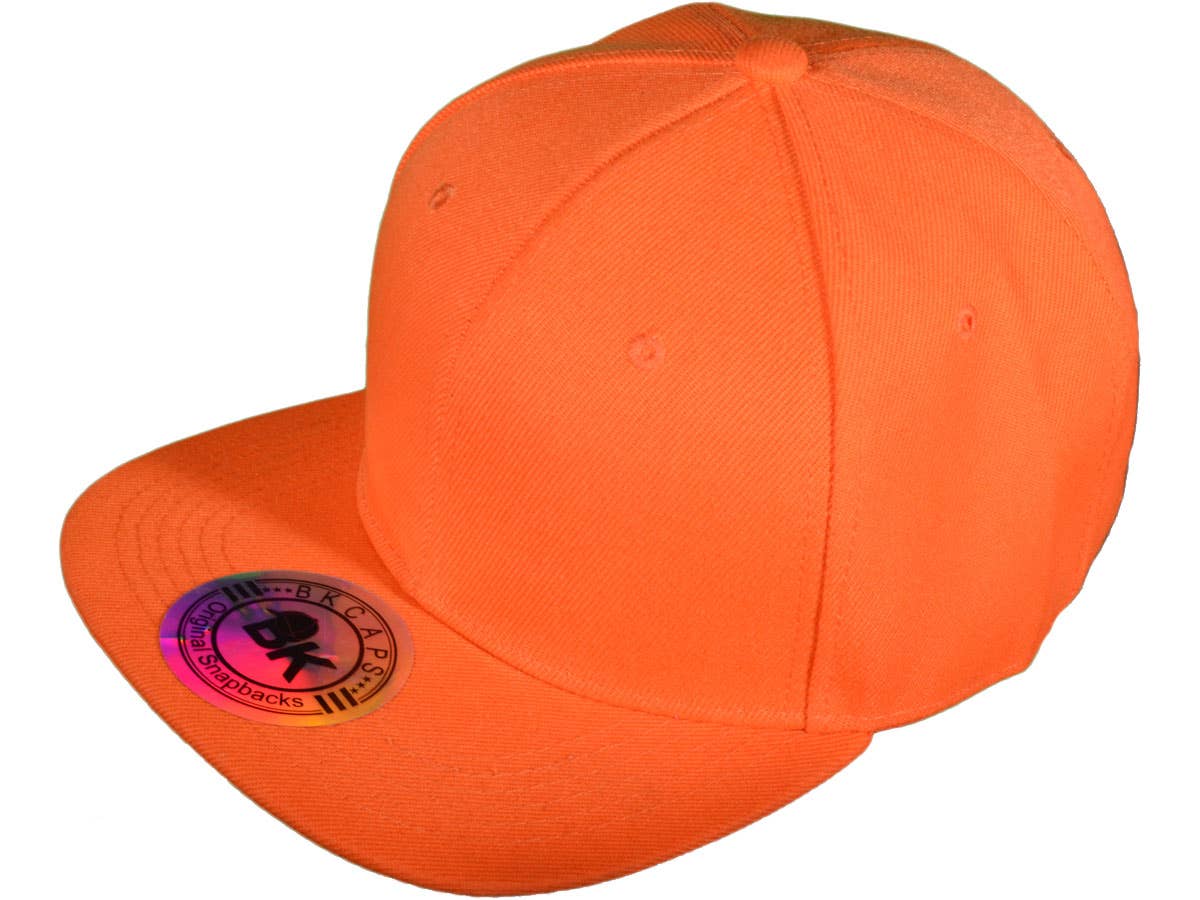 Blank Snapback Hats - BK Caps Flat Bill Plain Vintage